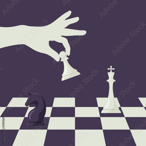 chess board with chess pieces