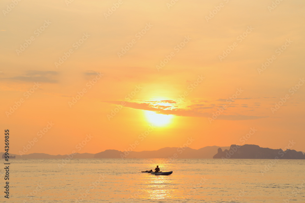 Summer sunset view on the beach. Beautiful blazing sunset landscape Summer sunset view on the beach. Beautiful blazing sunset landscape