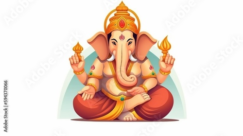 Ganesha Chaturthi, Ganesha illustration, Generative ai photo