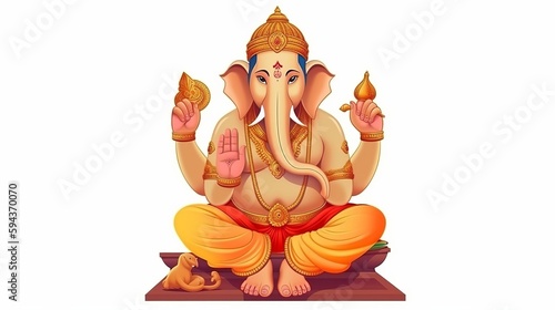 Ganesha Chaturthi, Ganesha illustration, Generative ai photo