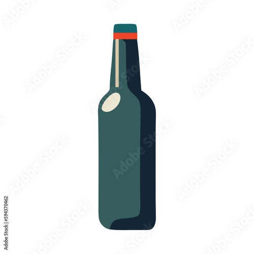 Alcohol symbol on isolated wine bottle label
