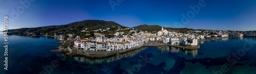 Aerial view of the fishing village of Cadaques, on the Costa Brava