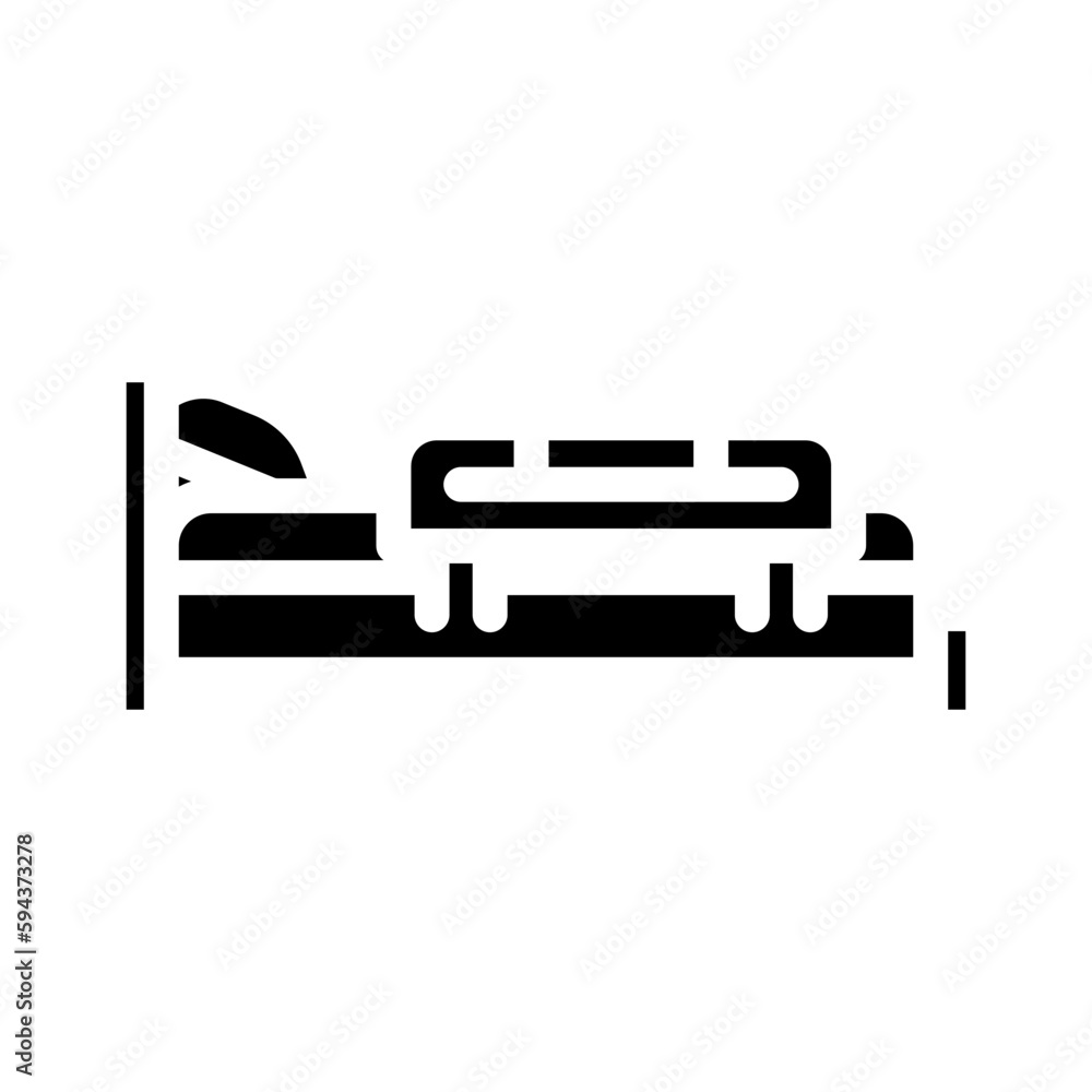bed rail kid bedroom glyph icon vector illustration