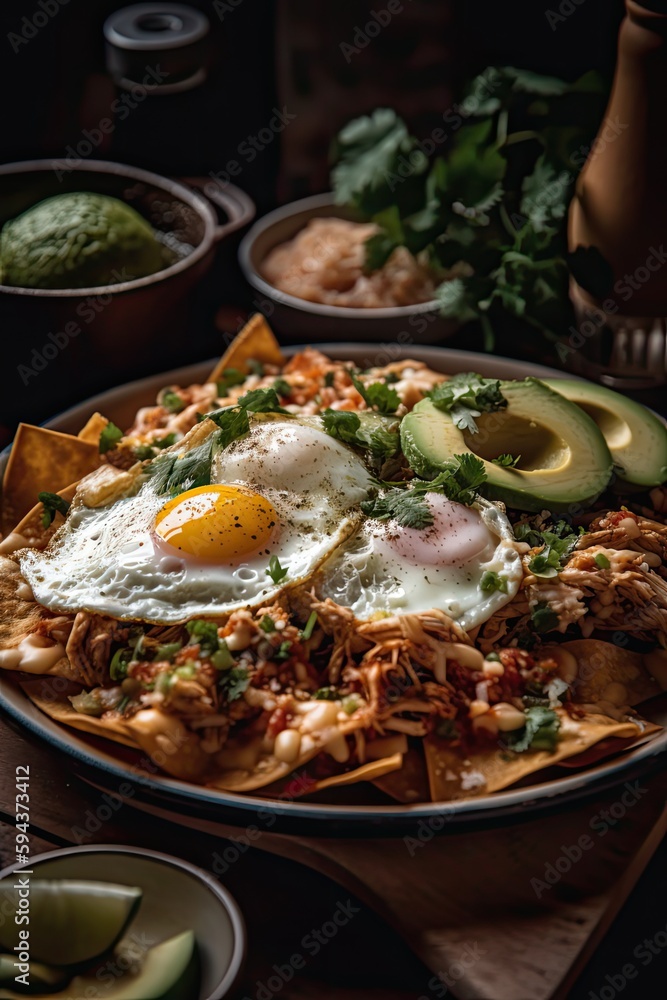 mexican chilaquiles, created with ai generative mexican chilaquiles, created with ai generative