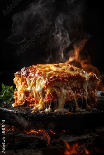 italian lasagna,created with ai generative