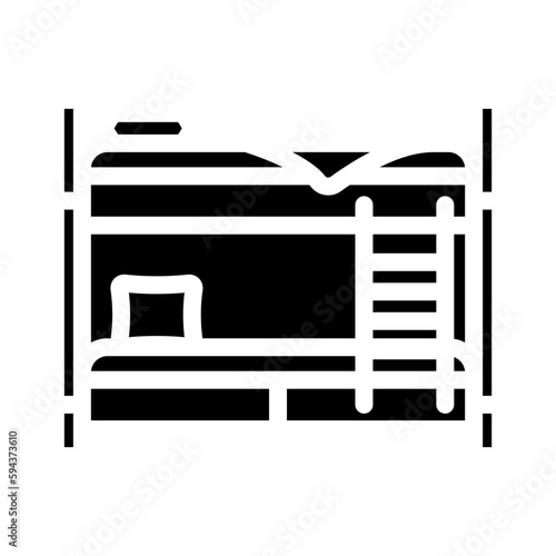 bunk bed kid bedroom glyph icon vector illustration