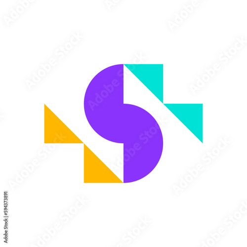 Letter S arrow stair logo design
