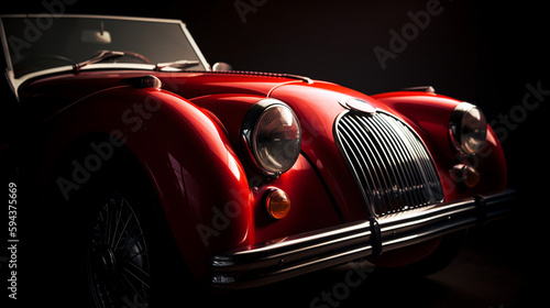  closeup of headlights on a vintage sport car wallpaper Ai Generative	
