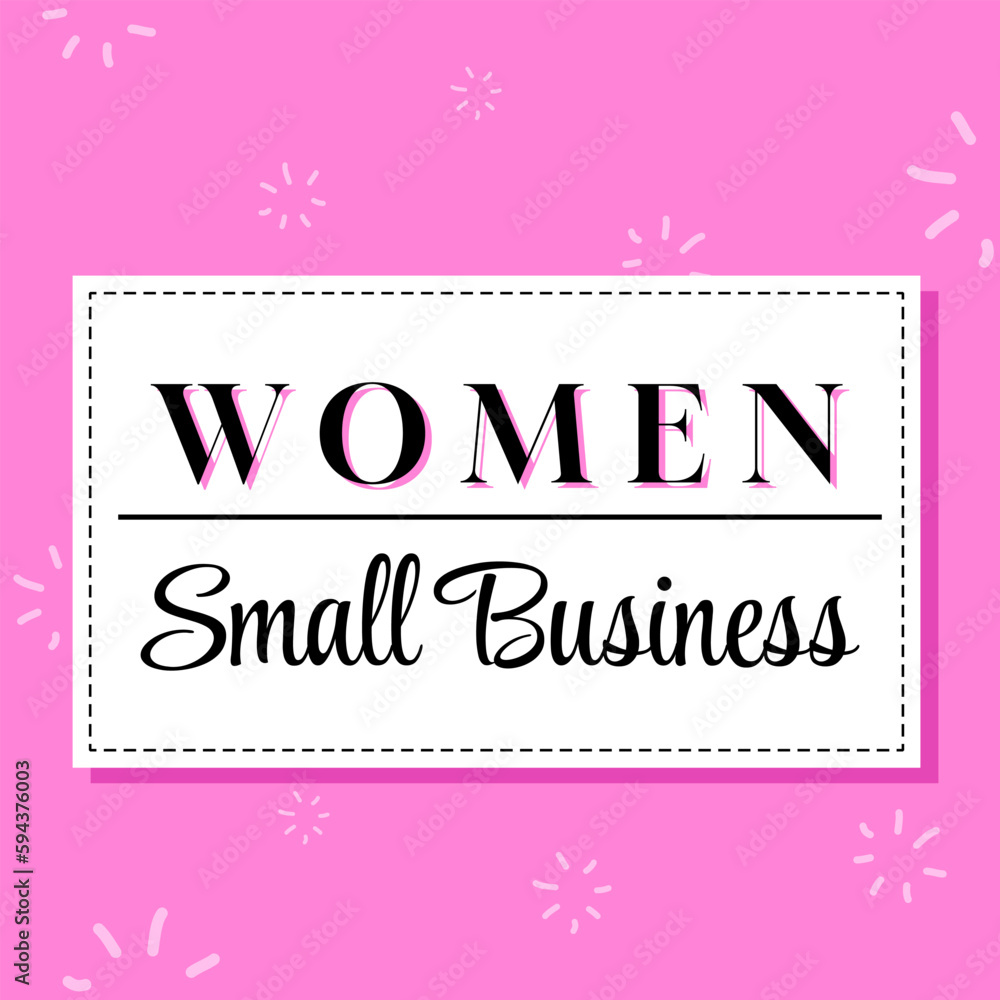 Women small business female success banner template design vector Women small business female success banner template design vector