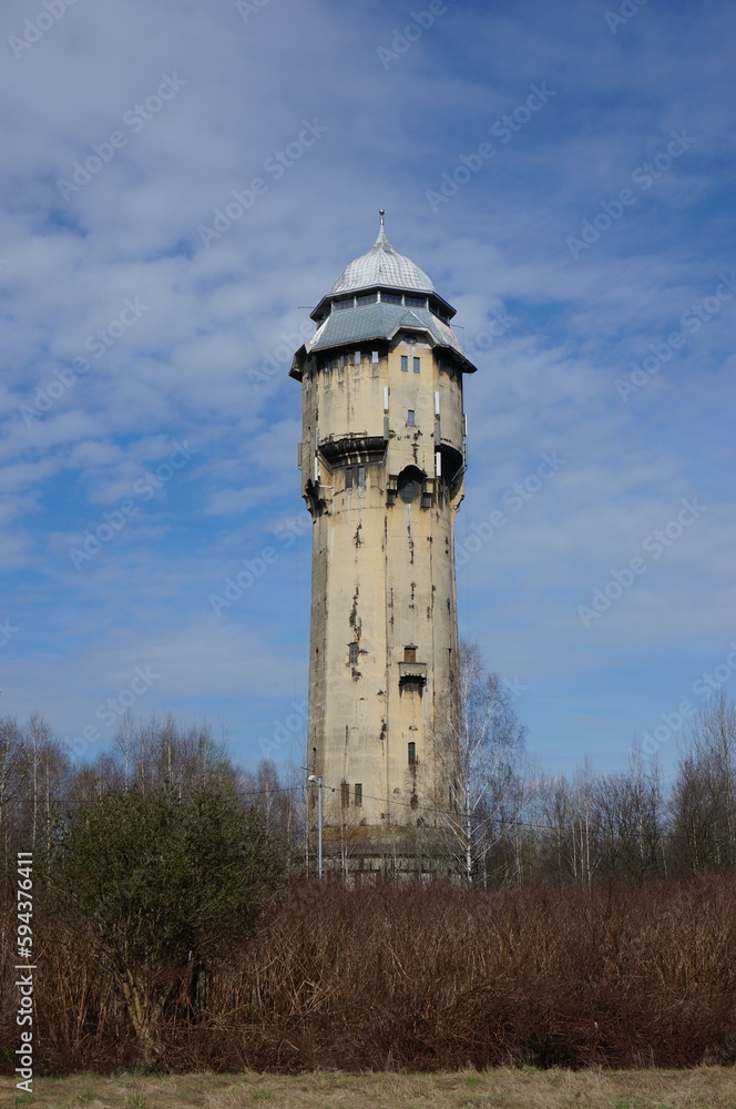 Historic Water tower in Borki colony was built in 1912, height 68 meters, style of Art Nouveau. Katowice, Poland. Historic Water tower in Borki colony was built in 1912, height 68 meters, style of Art Nouveau. Katowice, Poland.