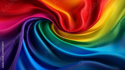Rainbow colored Silk  Wavy Satin Folds  Wallpaper  Generative AI
