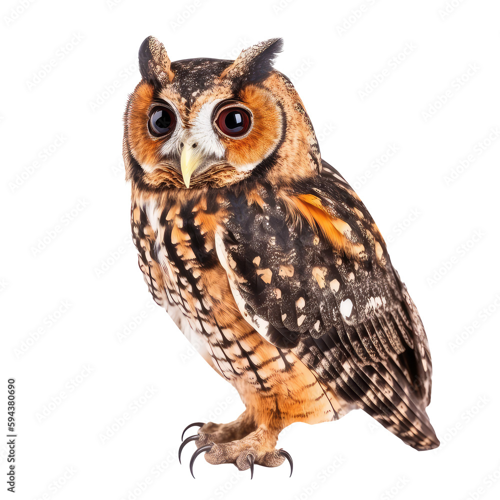 Fototapeta premium great horned owl isolated on white