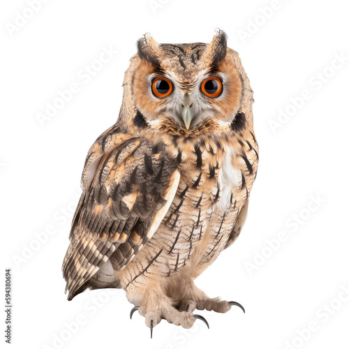 great horned owl isolated on white