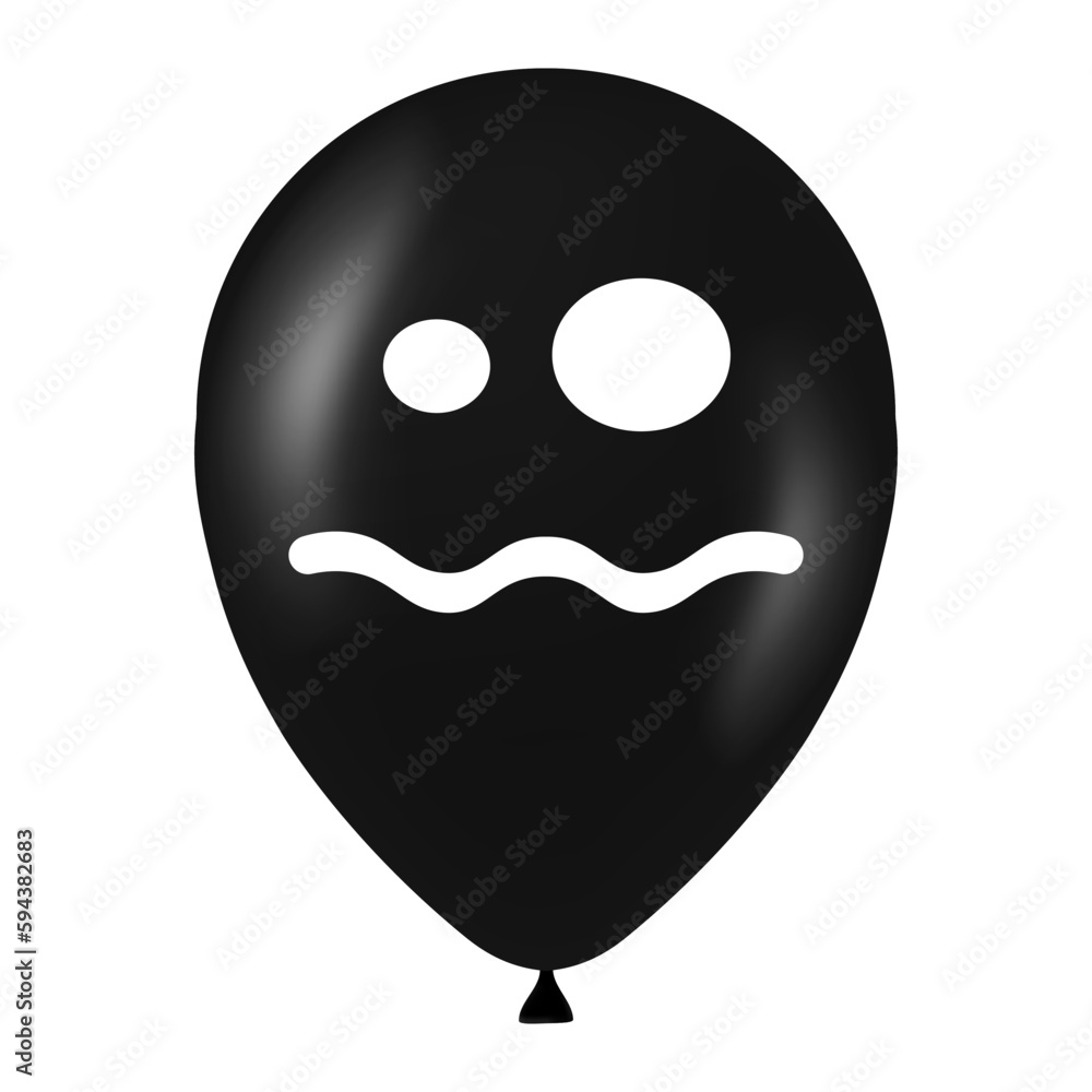 Halloween black balloon illustration with scary and funny face Halloween black balloon illustration with scary and funny face