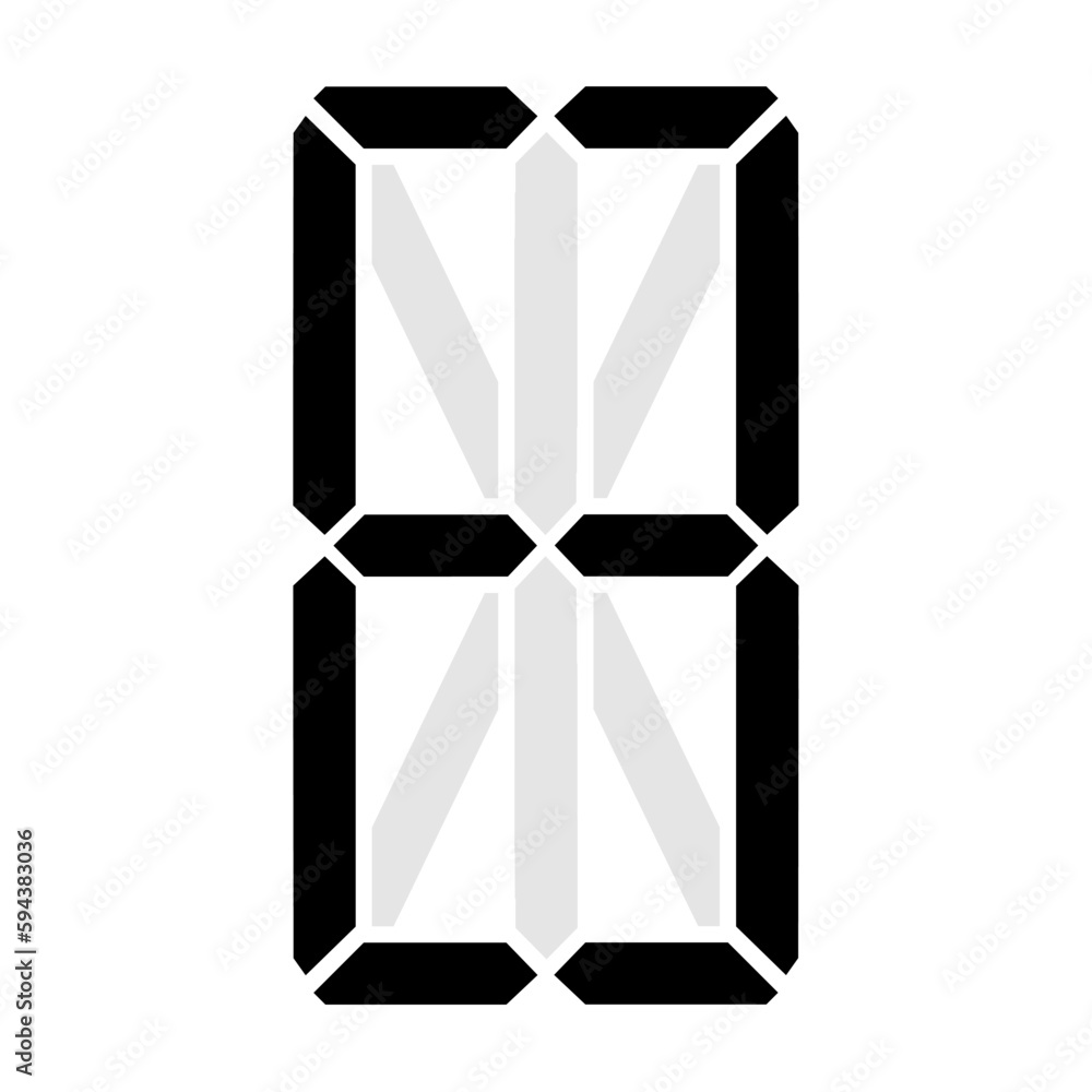 Simple illustration of digital number. Electronic figure of number eight Simple illustration of digital number. Electronic figure of number eight