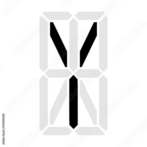 Simple illustration of digital letter or symbol Electronic figure of letter Y