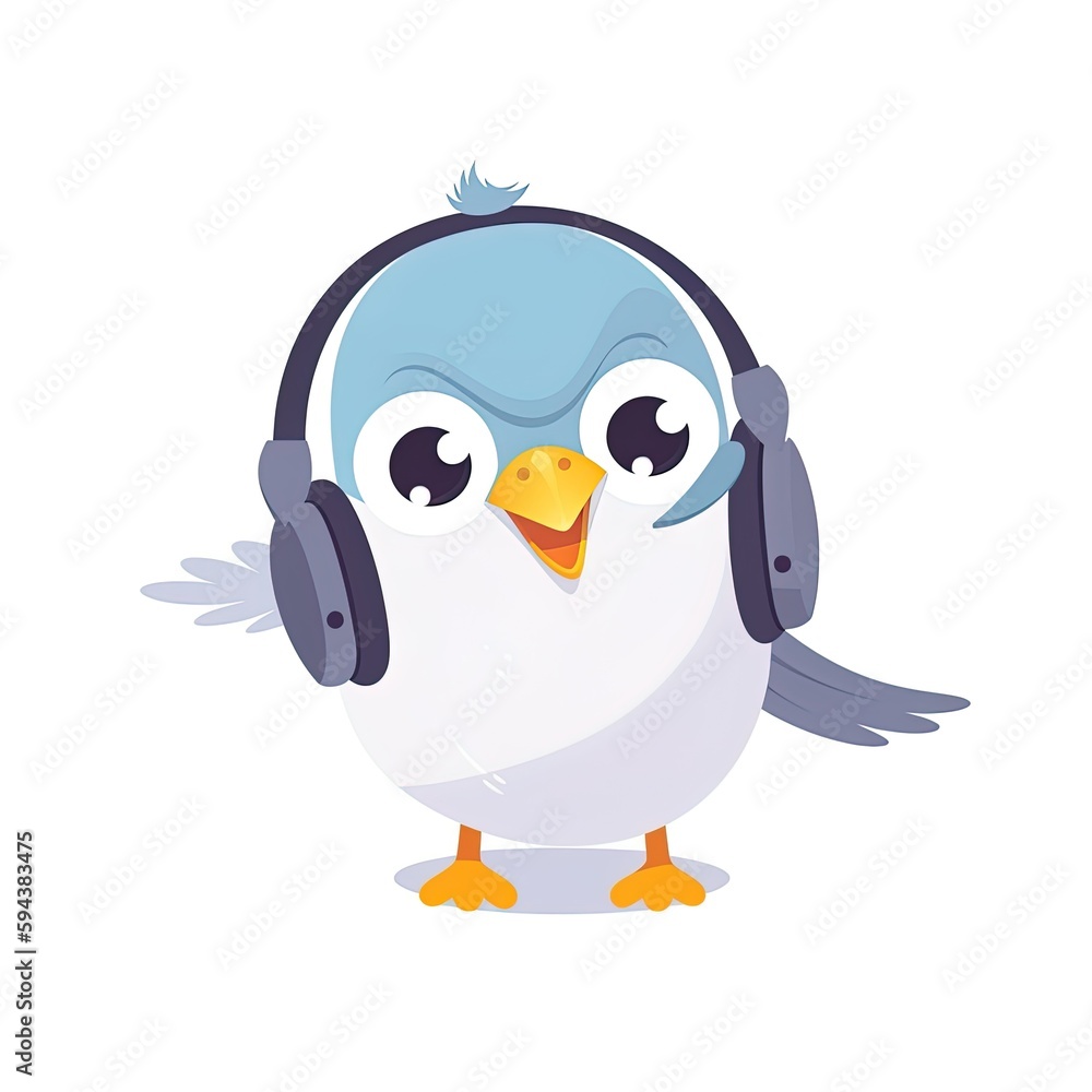 Birds wearing headphones Birds wearing headphones