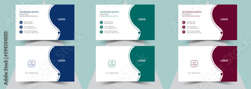 modern business card design . double sided business card design template .
 name card template ,horizontal simple clean layout .design template , Business banner template for website.

