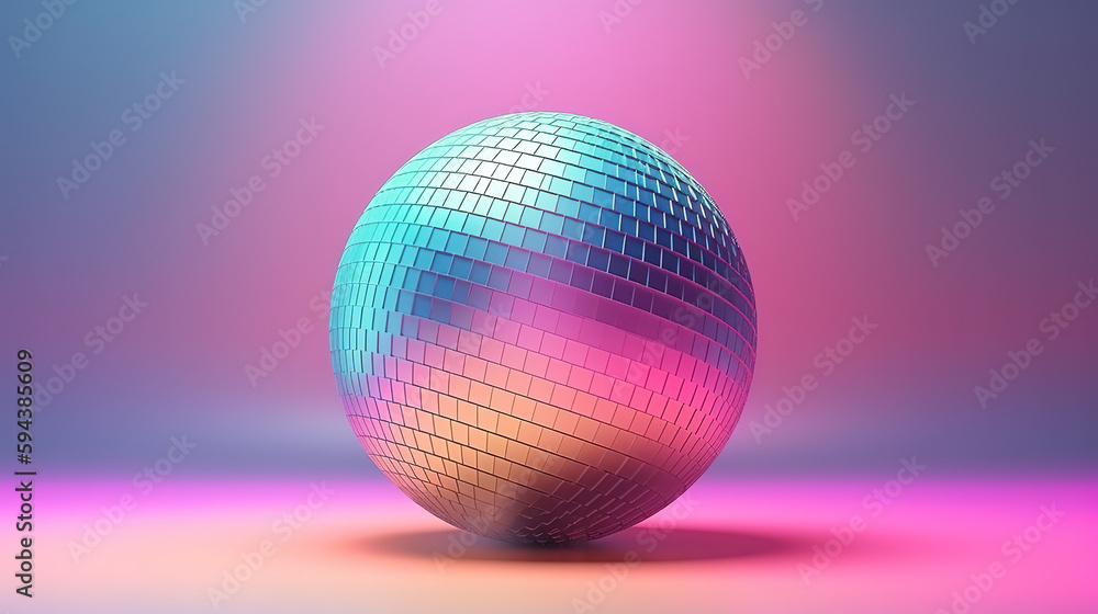 Bowl with disco globes arrangement. Generative Ai - obrazy, fototapety, plakaty 