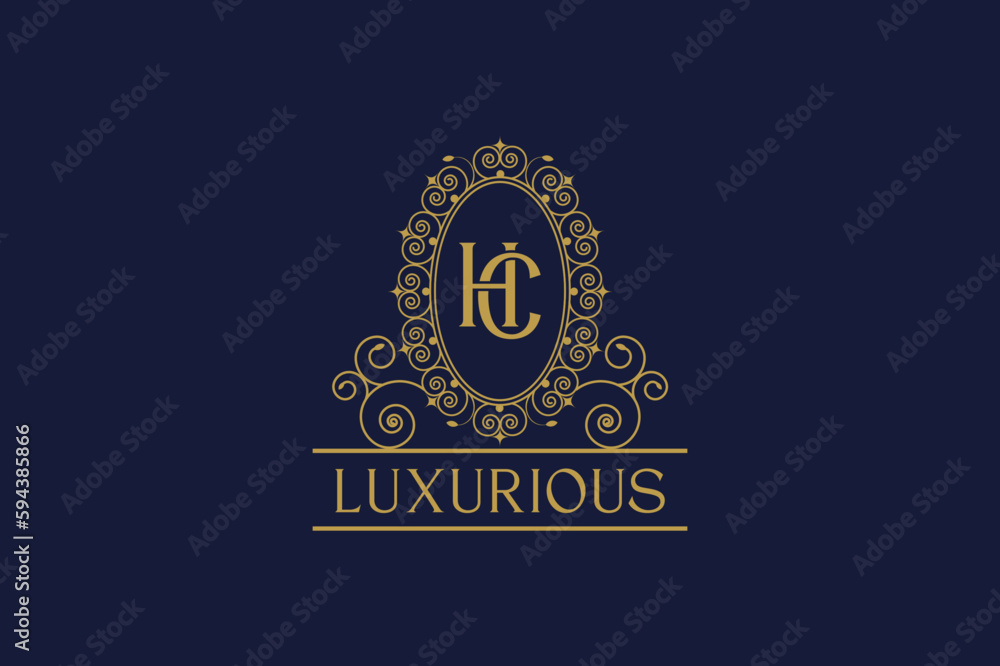 HC latter mark luxury modern elegant logo design template