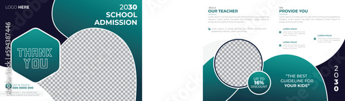 School Admission Registration Bifold Brochure 4 Page Design Template for School, College, University