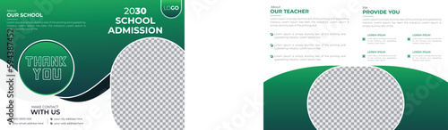 School Admission Registration Bifold Brochure 4 Page Design Template for School, College, University
