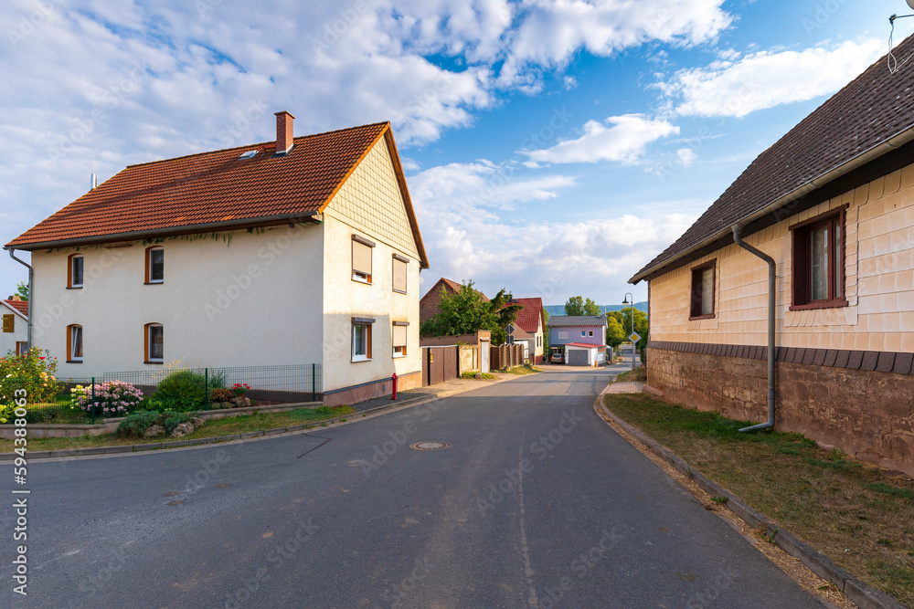 Wollersleben, Thuringen, Germany, old village street view. Wollersleben, Thuringen, Germany, old village street view.