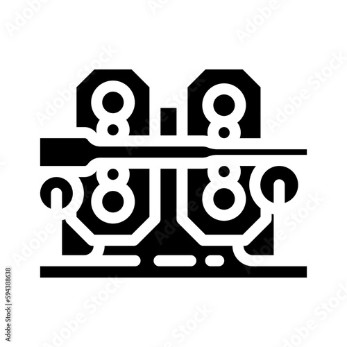 cold rolling steel production glyph icon vector illustration