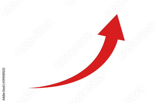 Red curved graph with arrow png file type	
