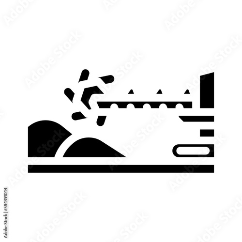 stacker reclaimer steel production glyph icon vector illustration