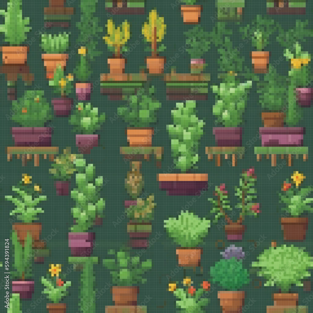 Pixel art plants and flowers Pixel art plants and flowers