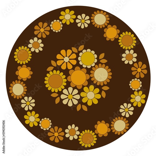 mod flower bouquet with floral frame