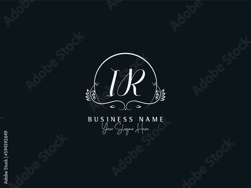 Modern IR Letter Logo, Feminine Ir ri Minimal Luxury Logo Collection With Signature Font