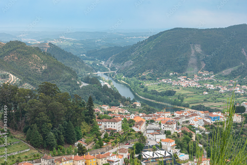 Fototapeta premium Penacova view from penedo do Castro Portugal.