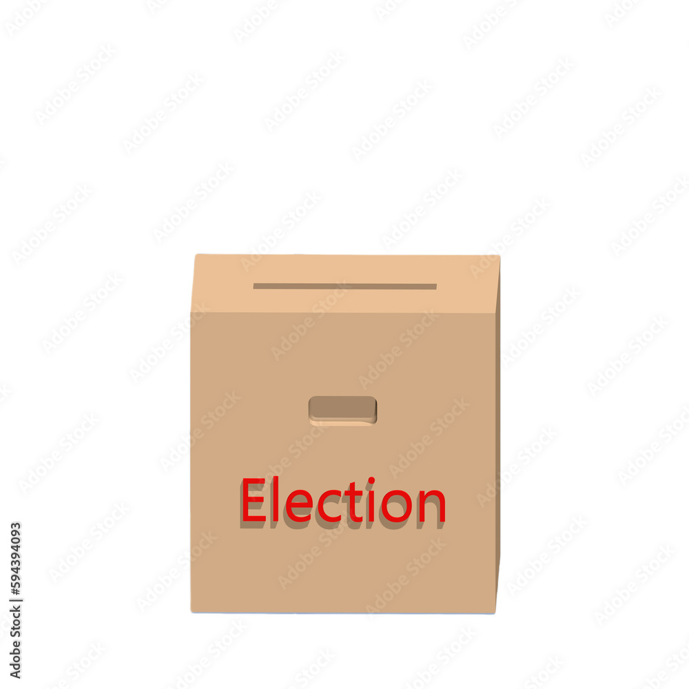 Ballot box on a transparent background. 3D render. Election concept Ballot box on a transparent background. 3D render. Election concept