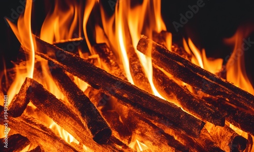 fire in the fireplace
