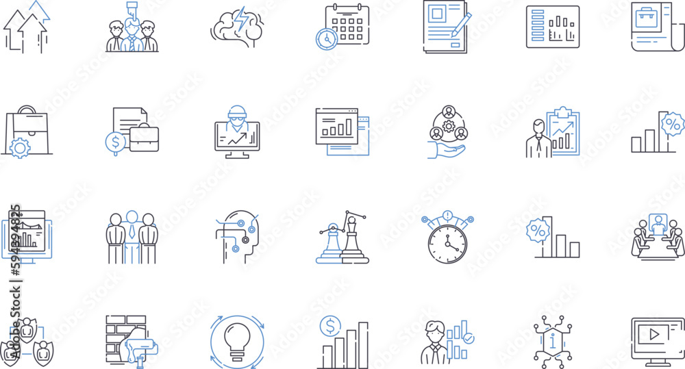 Operations optimization line icons collection. Efficiency, Streamlining ...