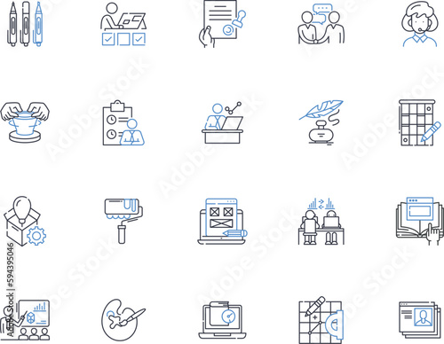Retreat line icons collection. Solitude, Meditation, Seclusion, Relaxation, Tranquility, Withdrawal, Reflection vector and linear illustration. Rejuvenation,Sanctuary,Respite outline signs set