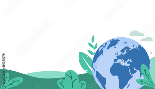 Earth day environmental sustainability.  
Vector illustration banner.
