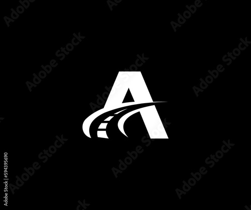 letter a with road logo