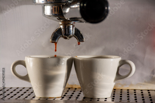 coffee maker machine making espresso and cappuccino