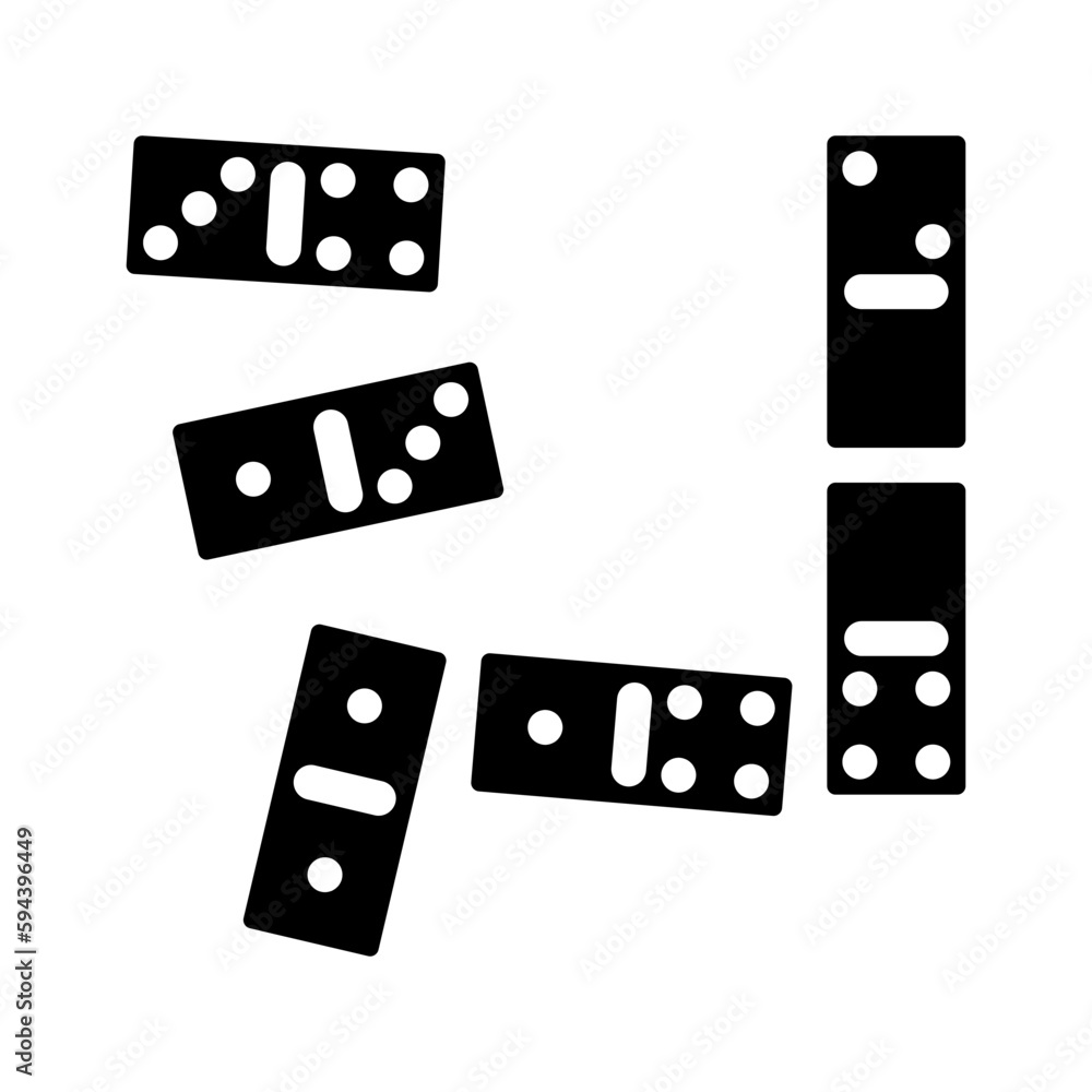 dominoes set board table glyph icon vector illustration dominoes set board table glyph icon vector illustration
