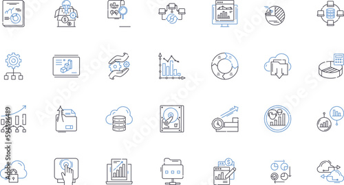 Metrics and appliances line icons collection. Analytics, KPIs, Appliances, Data, Metrics, Dashboards, Monitoring vector and linear illustration. Performance,Automation,Analysis outline signs set
