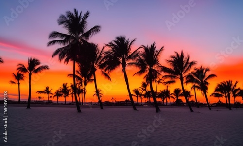 sunset on the beach © Roy