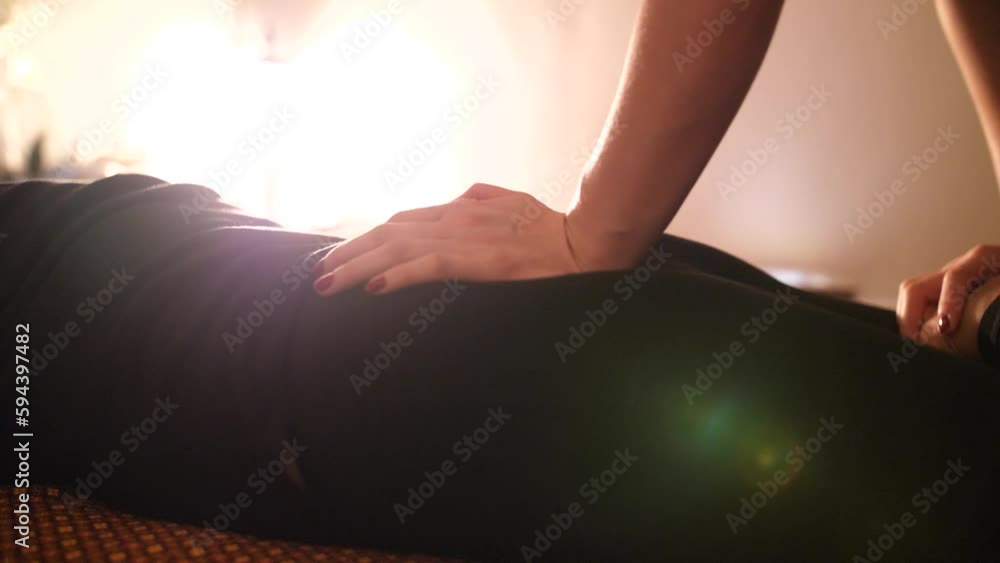 oil massage in slow motion