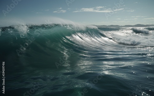 Waves in the ocean  water splashes  photo  AI