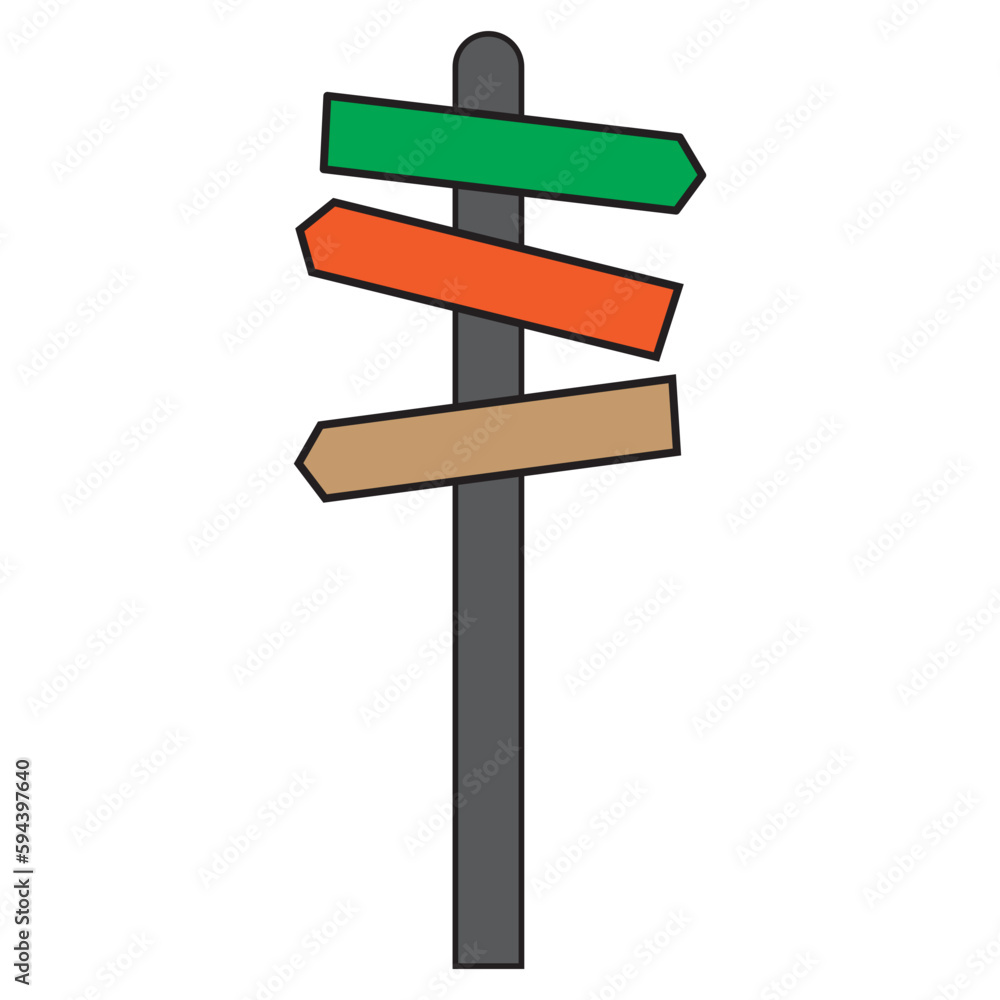 Road Signpost Icon Illustration Road Signpost Icon Illustration