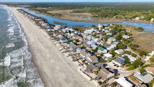 Family vacation beach houses by the ocean and marsh at Pawleys Island, SC south of Myrtle Beach along the Grand Strand