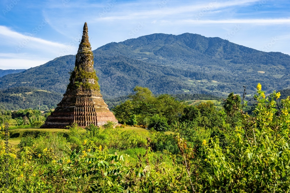 Famous landmark called That Foun in Xiangkhouang province, Laos