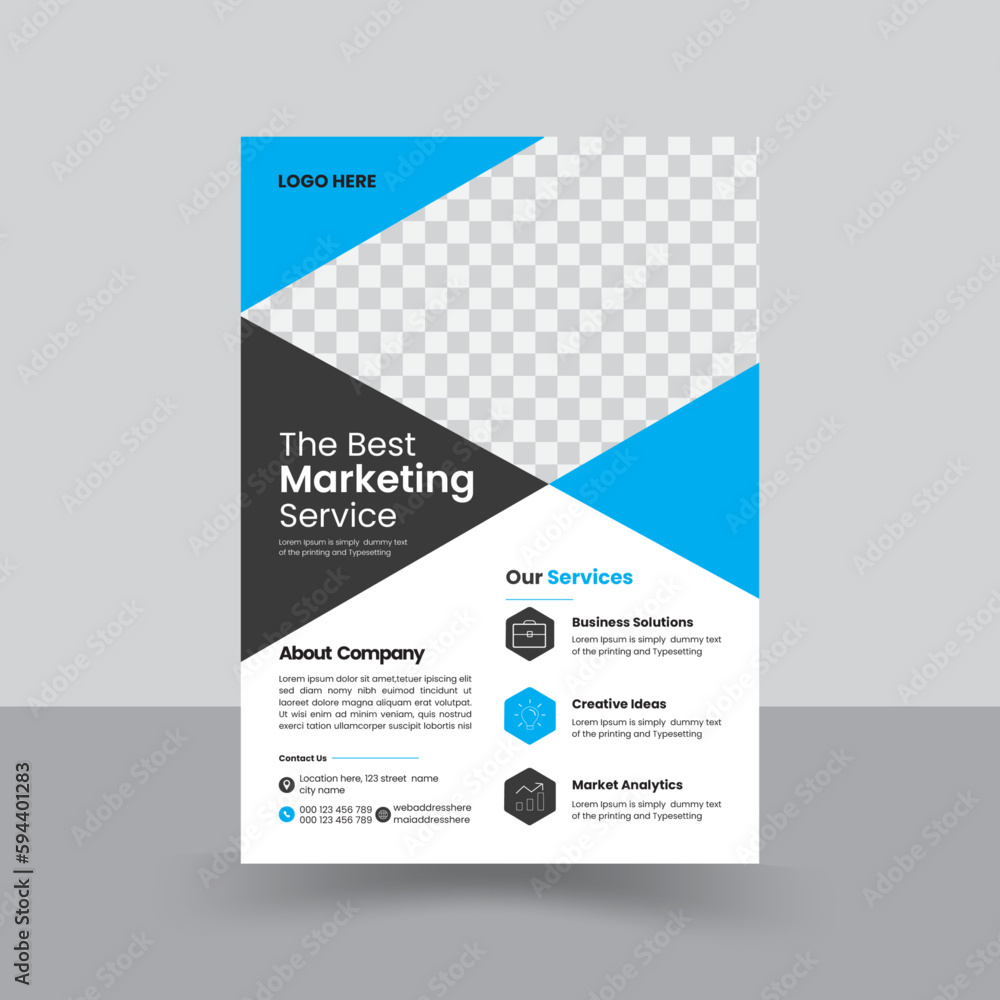 Business Flyer Corporate Flyer Template Geometric shape Flyer Circle Abstract Colorful concept, perfect for creative professional business.